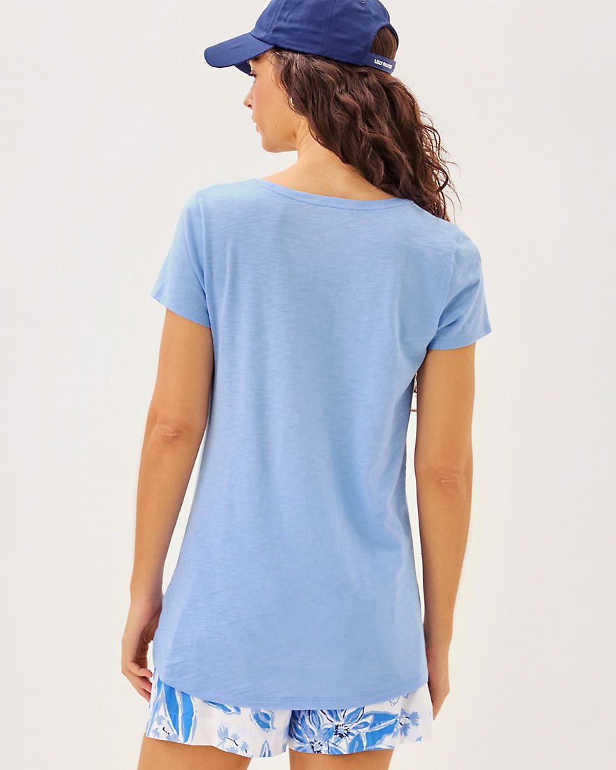 Etta Scoop Neck Top - Jacaranda Blue