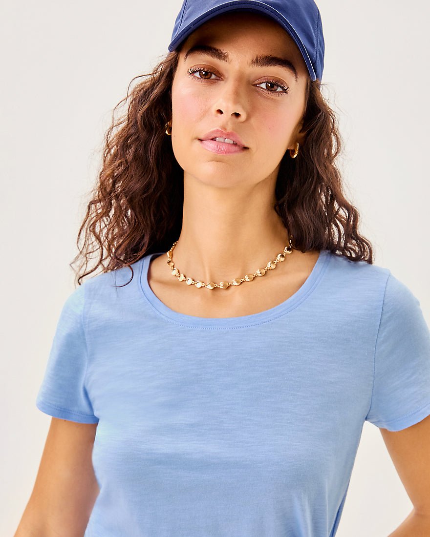 Etta Scoop Neck Top - Jacaranda Blue