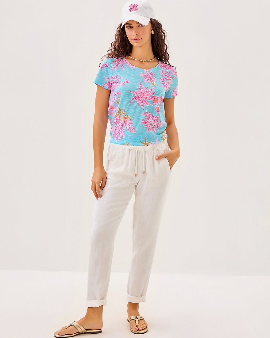 Etta Scoop Neck Top - Multi Royal Coral