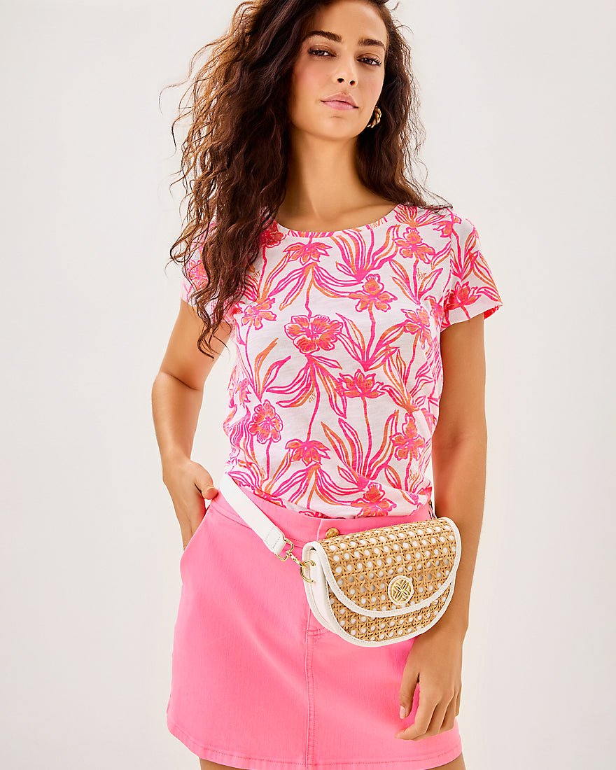 Etta Scoop Neck Top - Resort White Lovely Long Stems