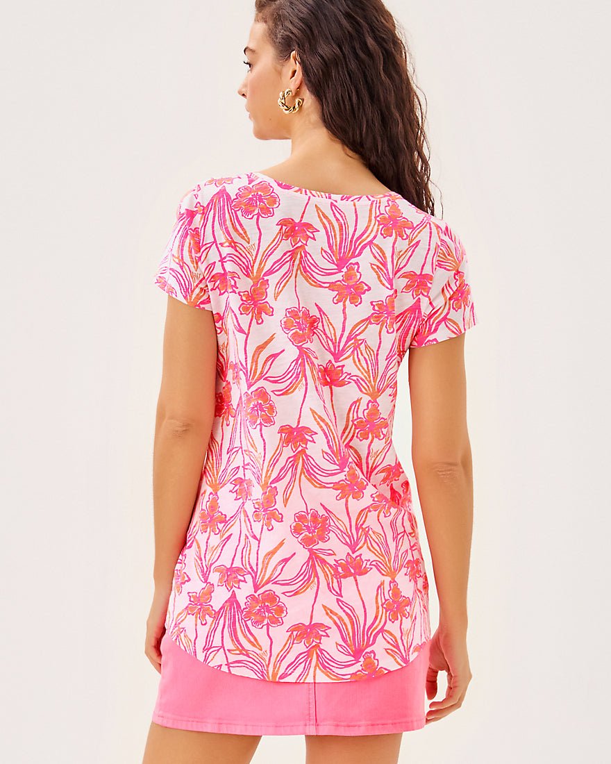 Etta Scoop Neck Top - Resort White Lovely Long Stems