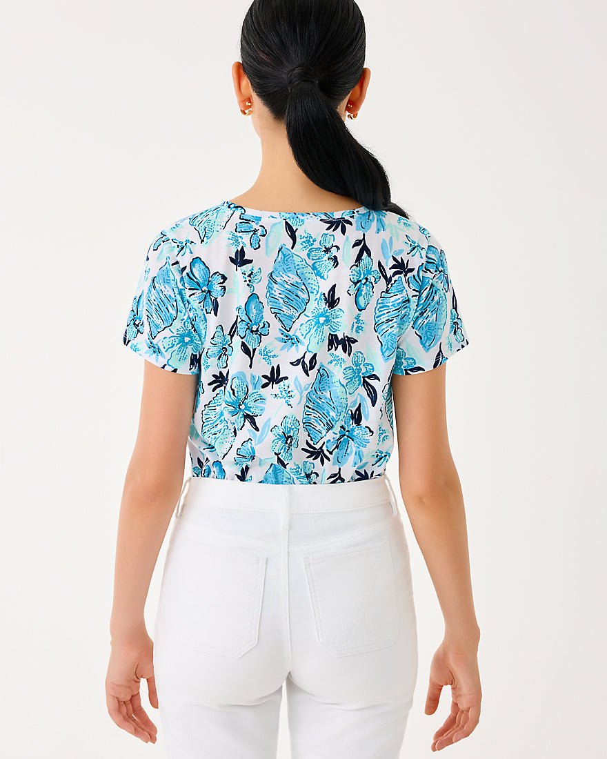 Lilly Pulitzer - Etta Scoop Neck Top - Resort White Seashell Splendor
