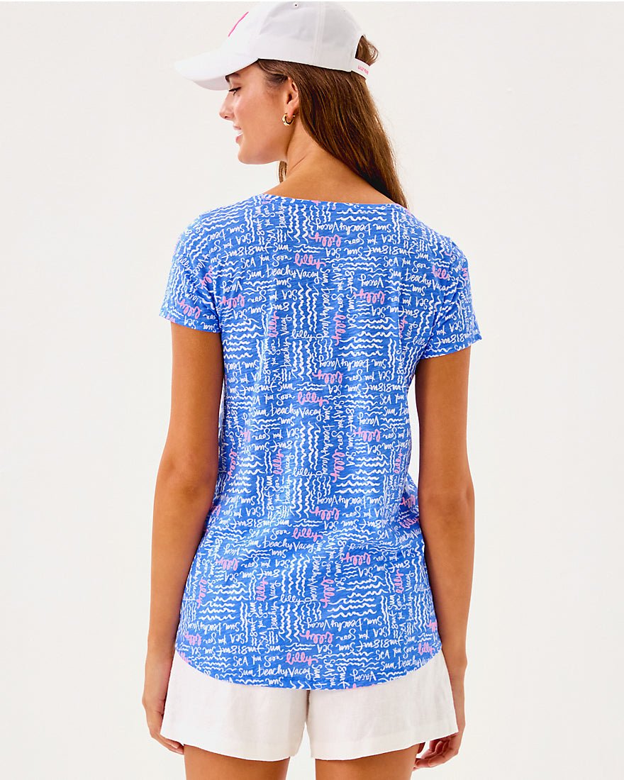 Etta Scoop Neck Top - Sunwashed Blue Seacrets