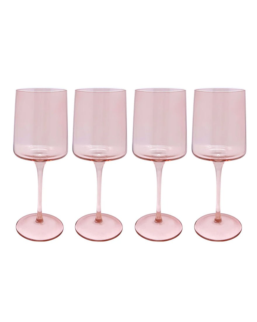Fine Line Quartz with White Rim Wine Glass Set of 4 - Quartz
