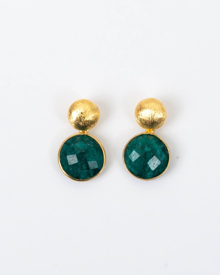 Fronte Drop Earrings - Emerald