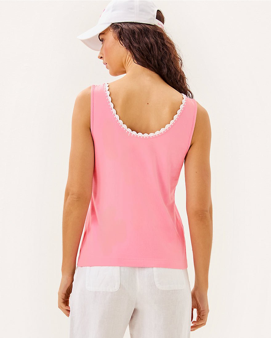 Gabbie Crochet Trimmed Knit Top - Conch Shell Pink