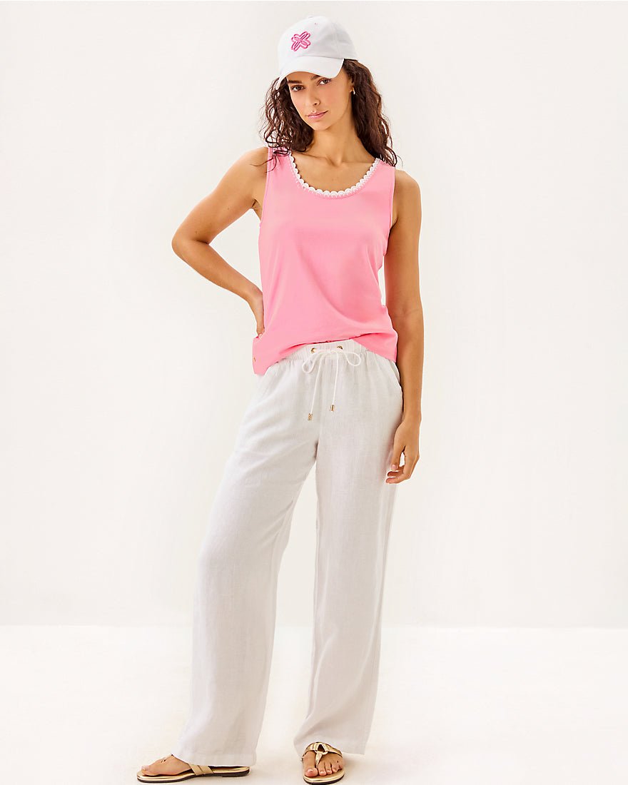 Gabbie Crochet Trimmed Knit Top - Conch Shell Pink