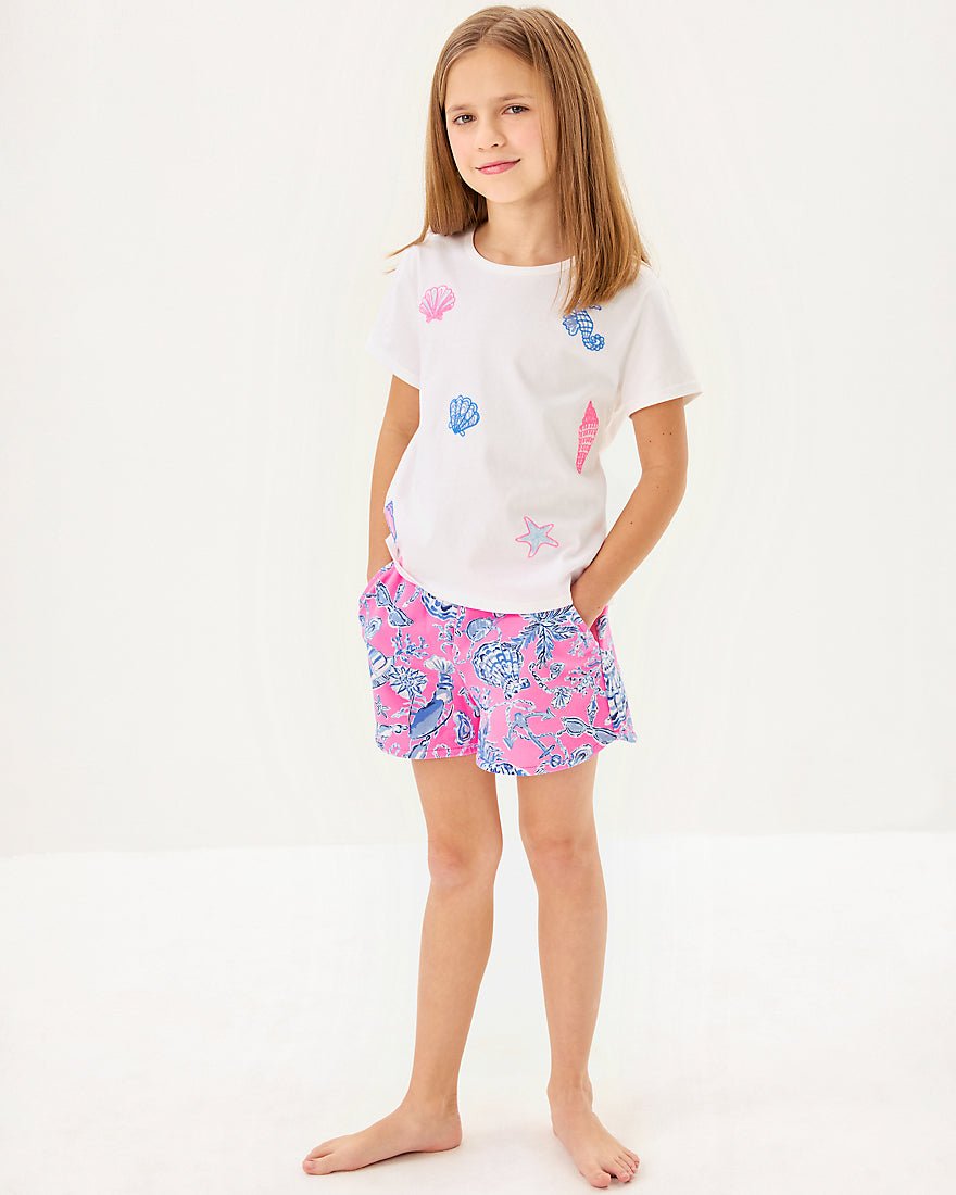 Girls Aviette Short - Rousseau Pink Barefoot Beachcombers