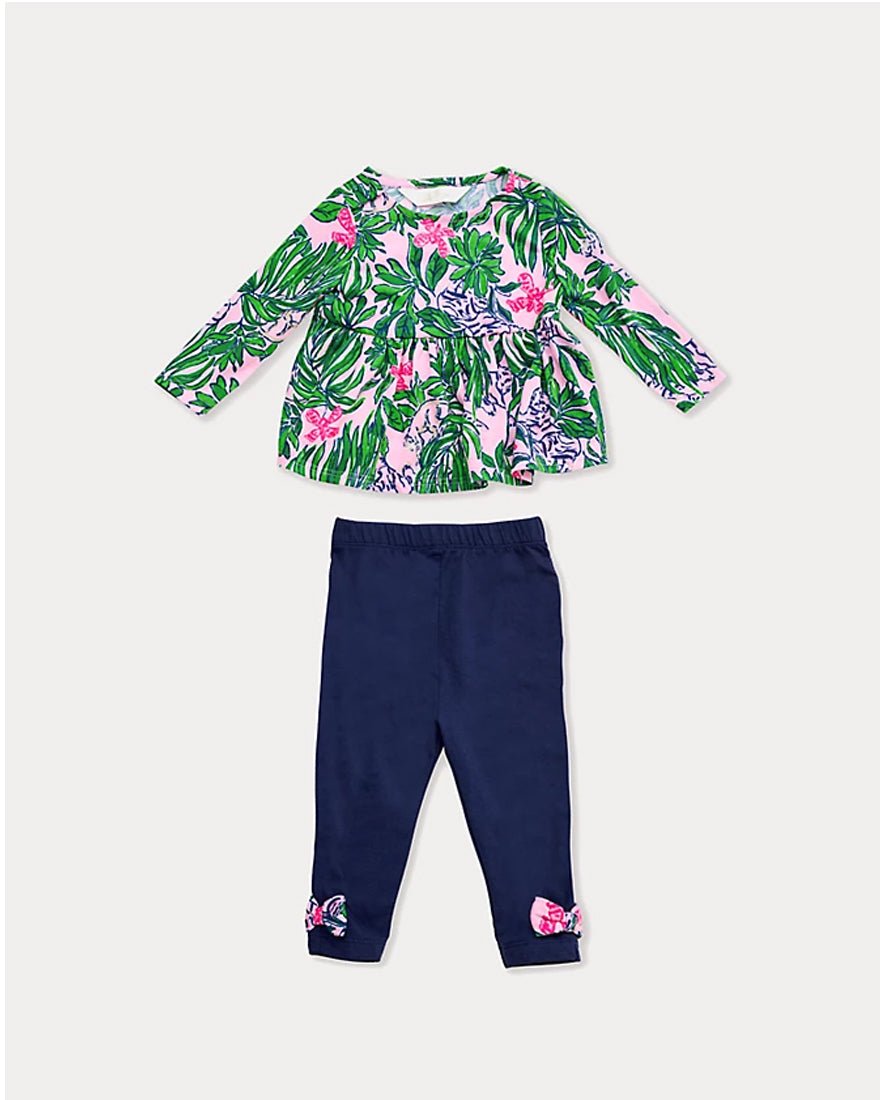 Girls Hollee Infant Tunic And Legging Set - Conch Shell Pink Roaring With Joy