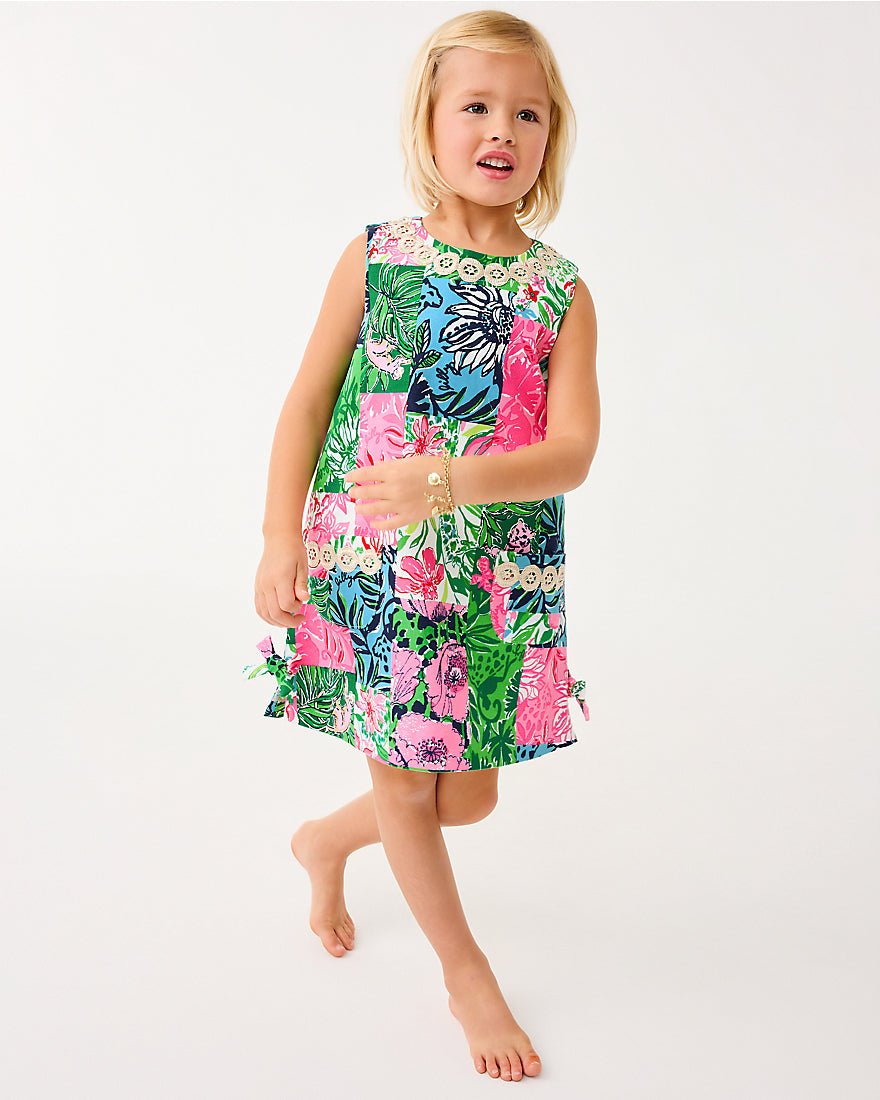 Girls Little Lilly Classic Shift Dress - Multi Party Punch Patch