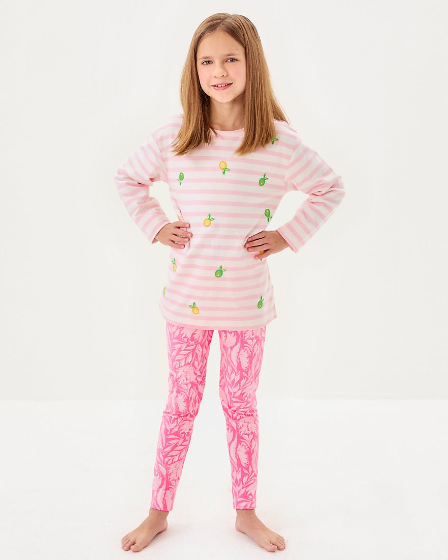 Girls Maia Legging - Rousseau Pink Tulip To Tango