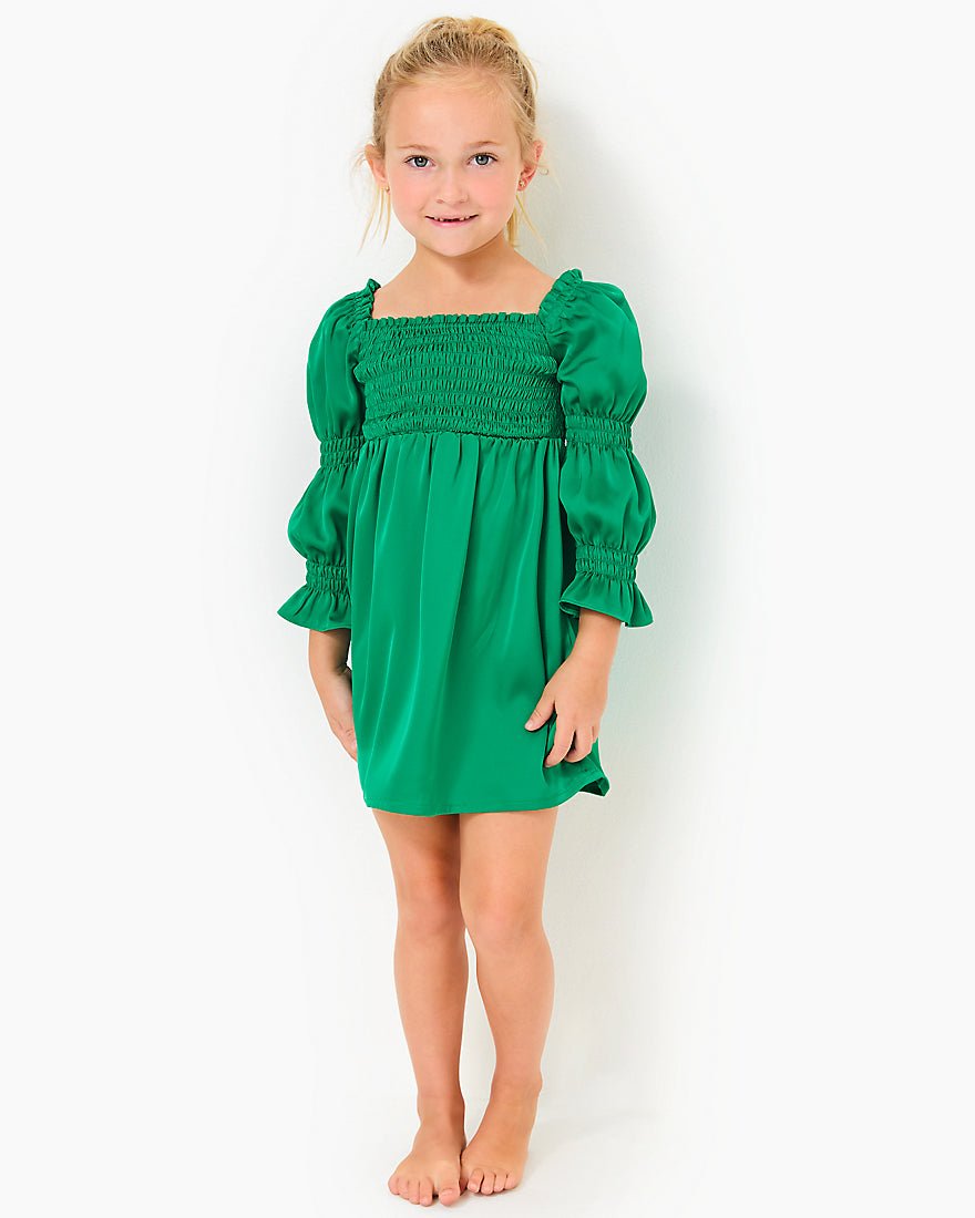 Girls Mini Beyonca Dress - Fiddle Leaf Green