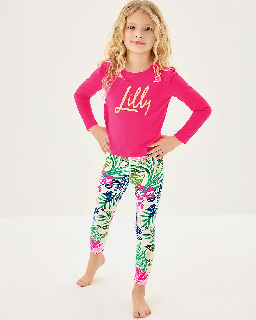 Girls Mini Jansen Long Sleeved Top - Multi Brandmarked Lilly Script Graphic