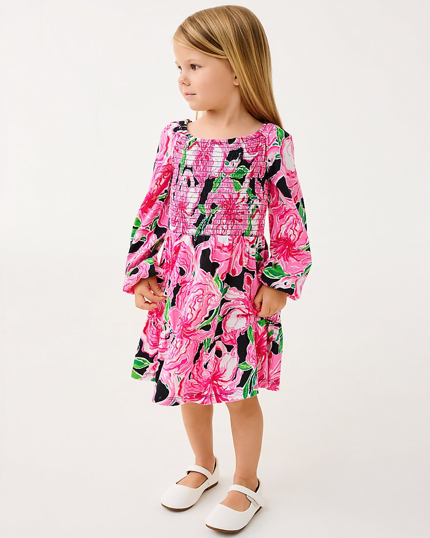 Lilly Pulitzer - Girls Mini Jilly Long Sleeved Dress - Onyx Party All The Time