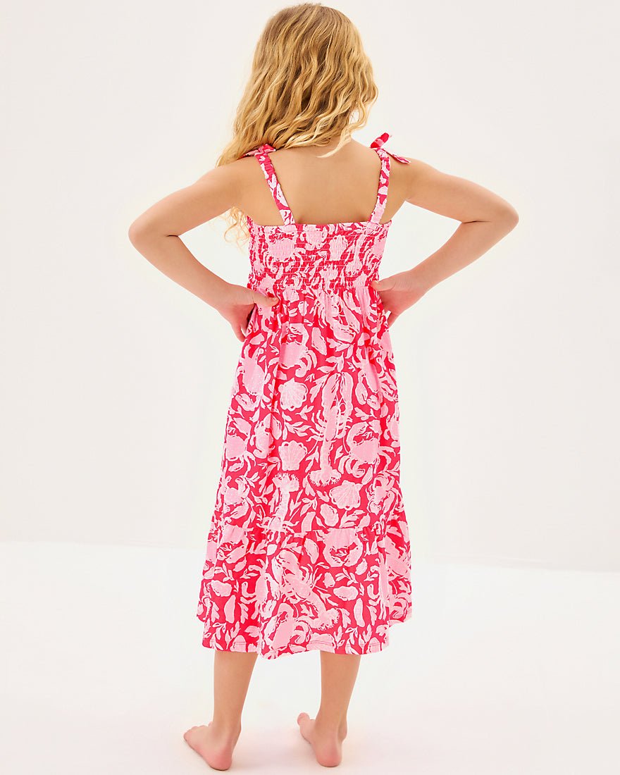 Girls Mini Kailua Maxi Dress - Cane Coral Crab Collab
