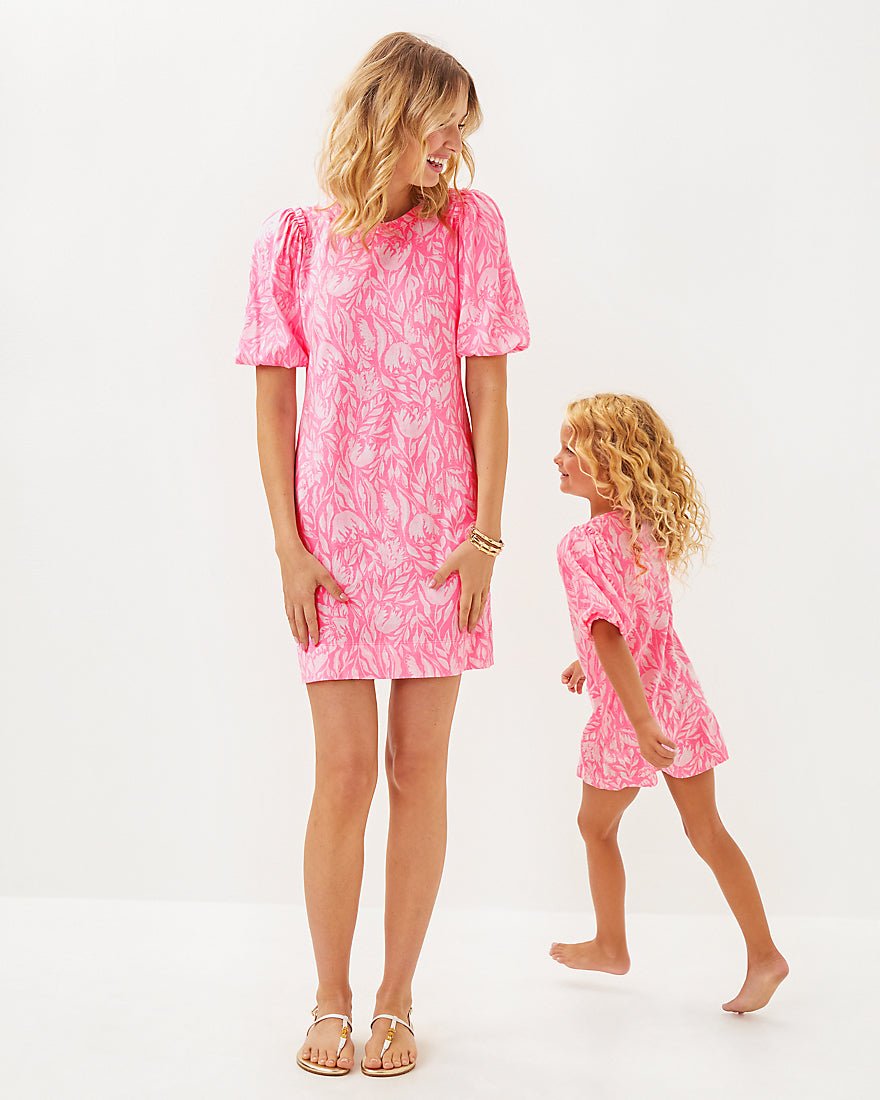 Girls Mini Mercer Dress - Rousseau Pink Tulip To Tango