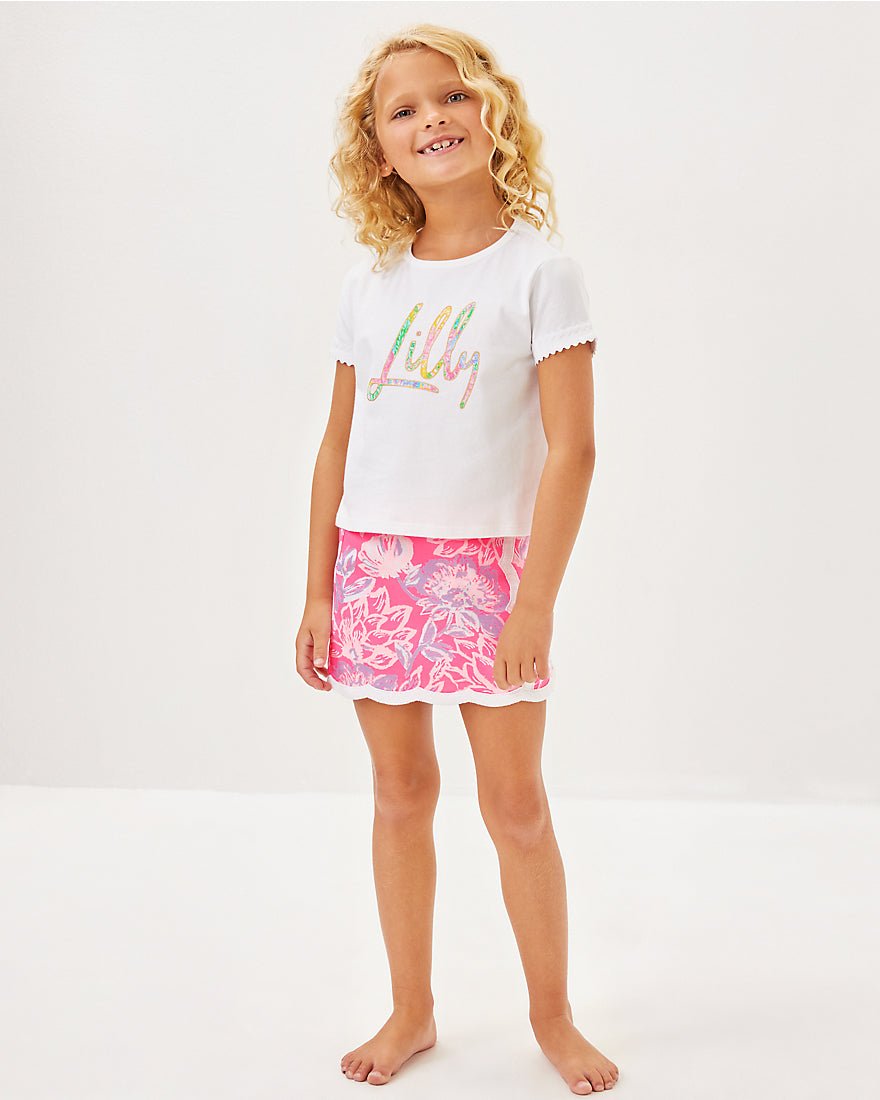 Girls Mini Michelina Skort - Rousseau Pink Zen Garden