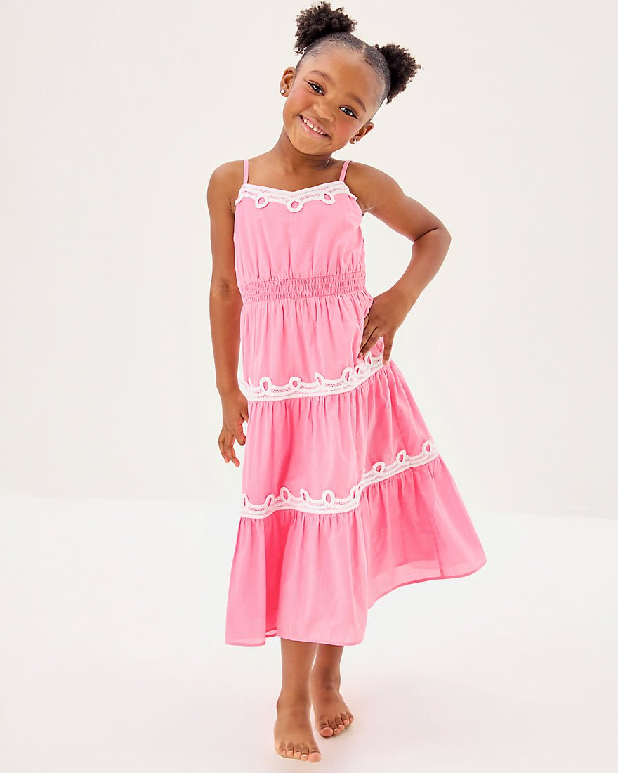Girls Mini Zanna Midi Dress - Conch Shell Pink