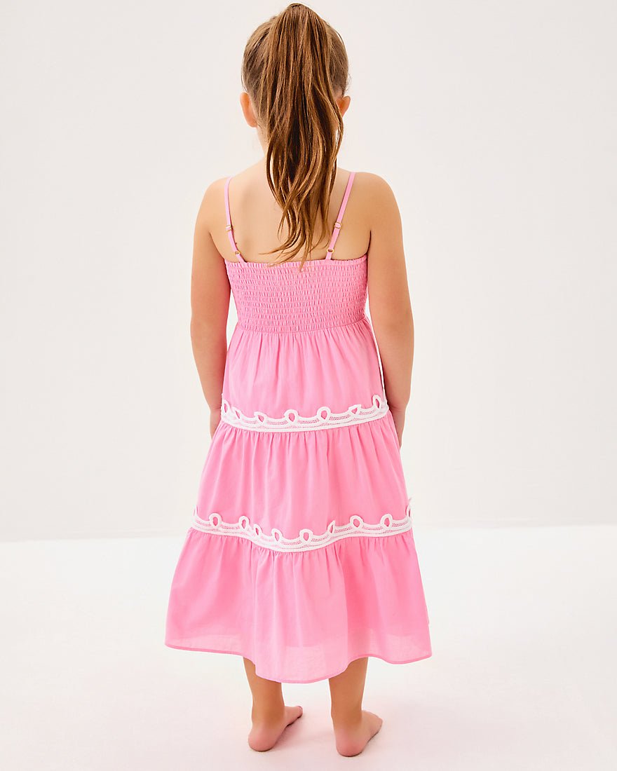 Girls Mini Zanna Midi Dress - Conch Shell Pink