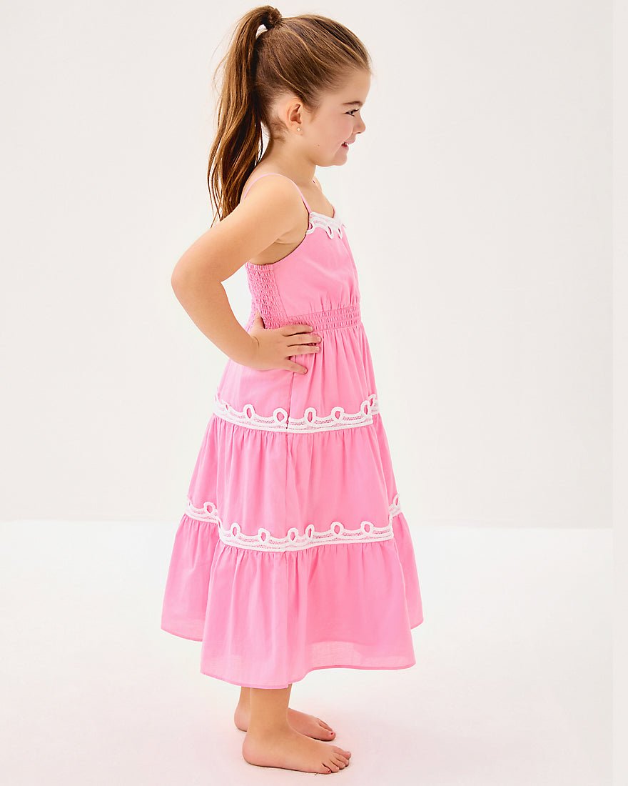 Girls Mini Zanna Midi Dress - Conch Shell Pink