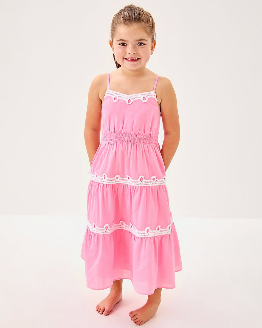 Girls Mini Zanna Midi Dress - Conch Shell Pink