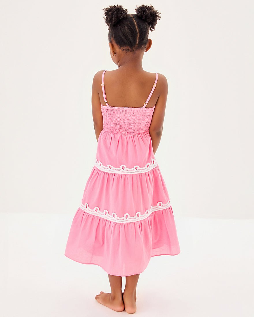 Girls Mini Zanna Midi Dress - Conch Shell Pink