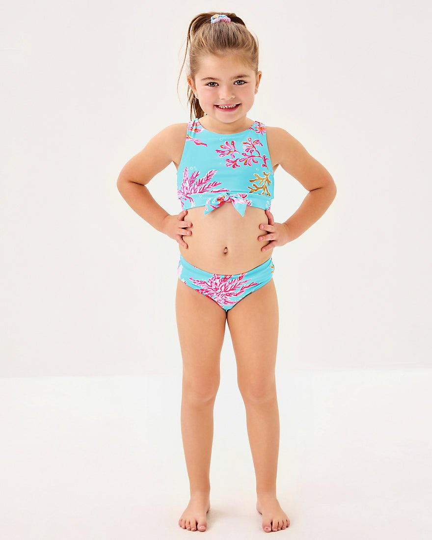 Girls Tacoma Tankini Upf 50 Plus - Multi Royal Coral