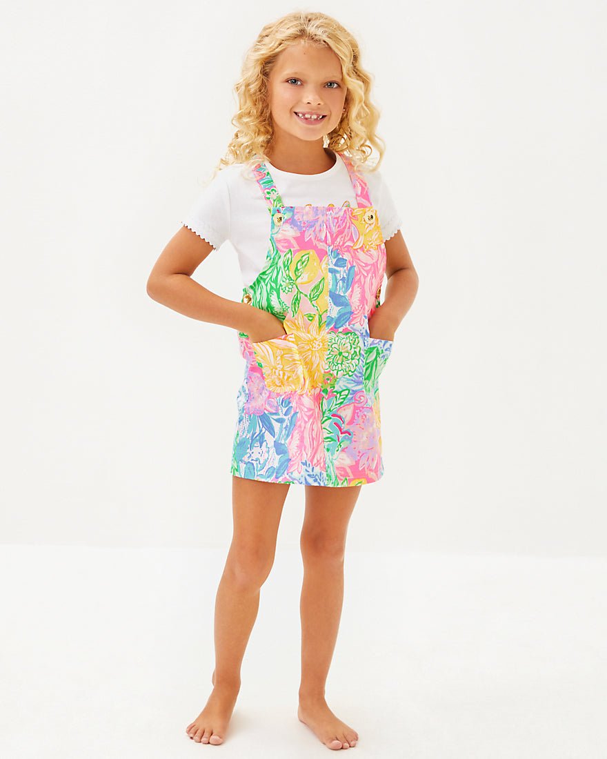 Girls Varney Overall Dress - Multi Bright Delight Patch