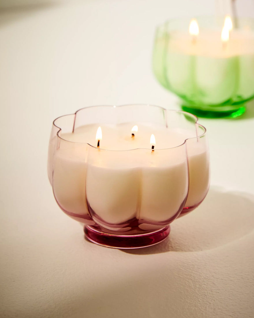 Glass Scallop Candle - Conch Shell Pink