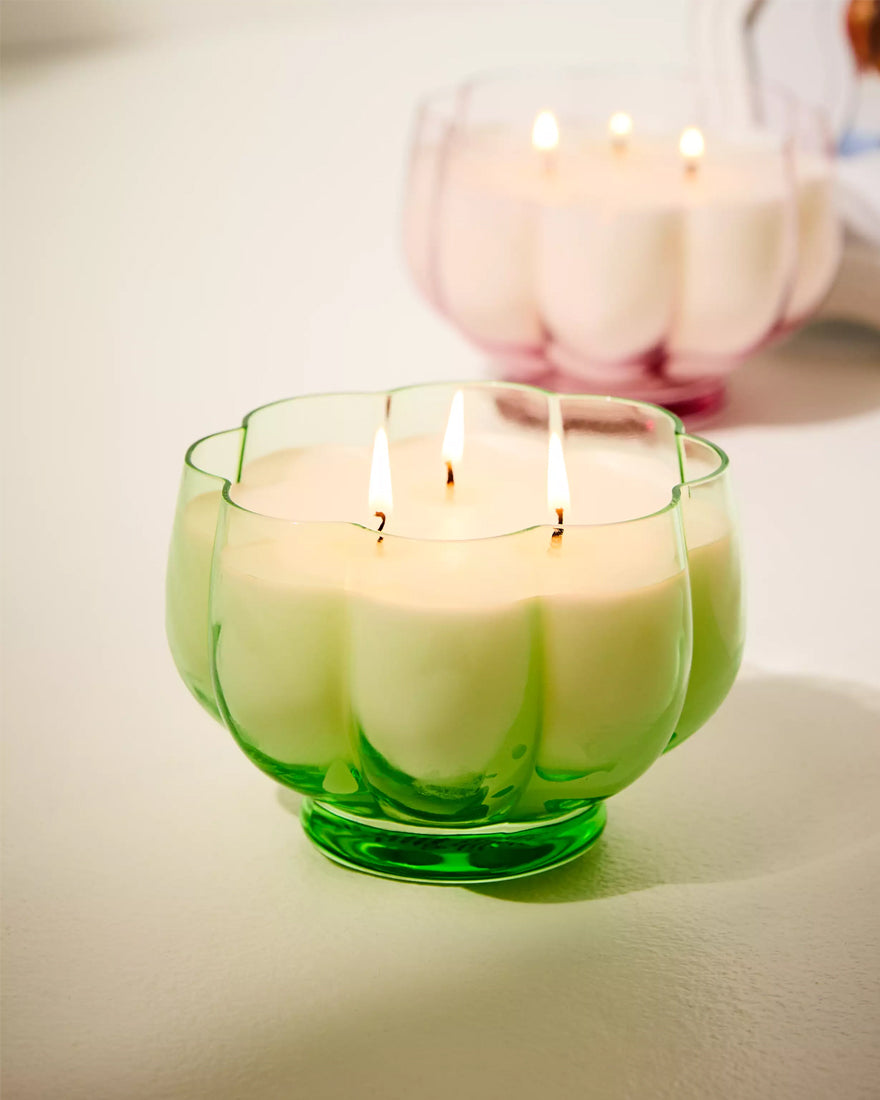 Bougie en verre coquille Saint-Jacques