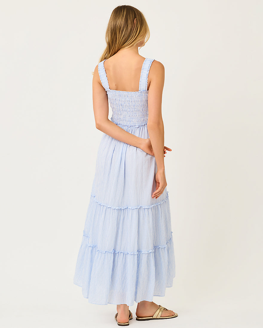 Abito lungo con motivo smock