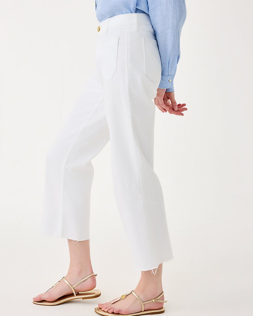 Harleen High Rise Crop Jean - Resort White