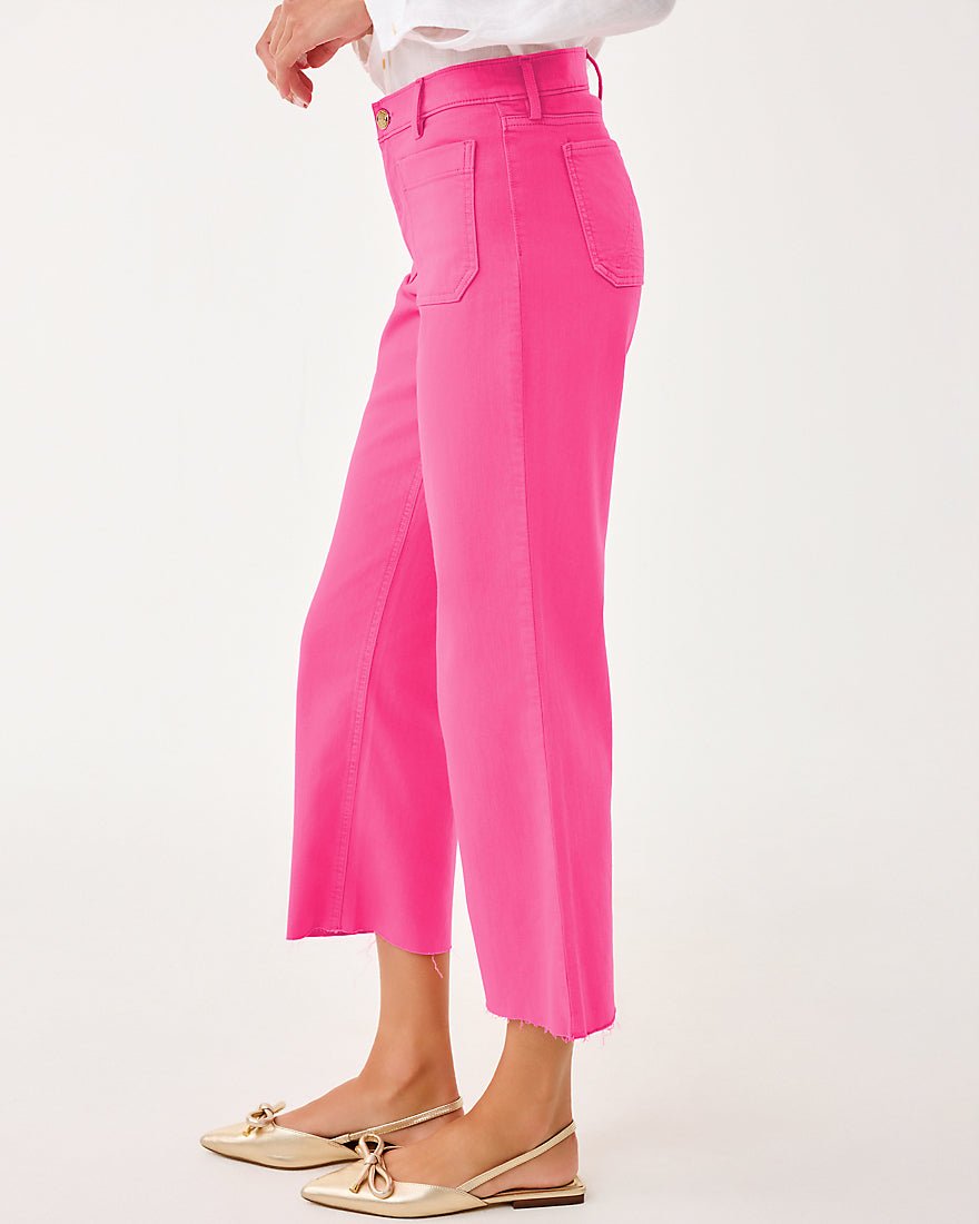 Harleen High Rise Crop Jean - Sun Shell Pink