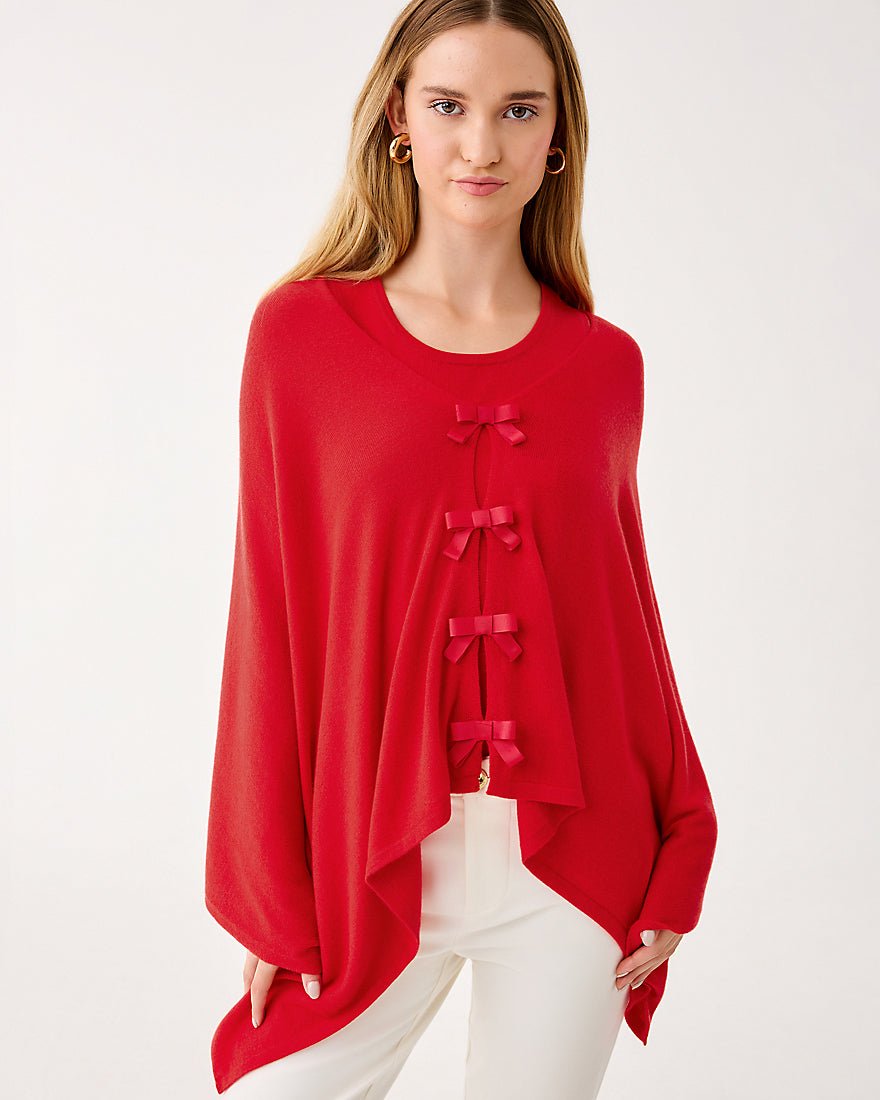Lilly Pulitzer - Harp Wrap With Bows - Cranberry Red