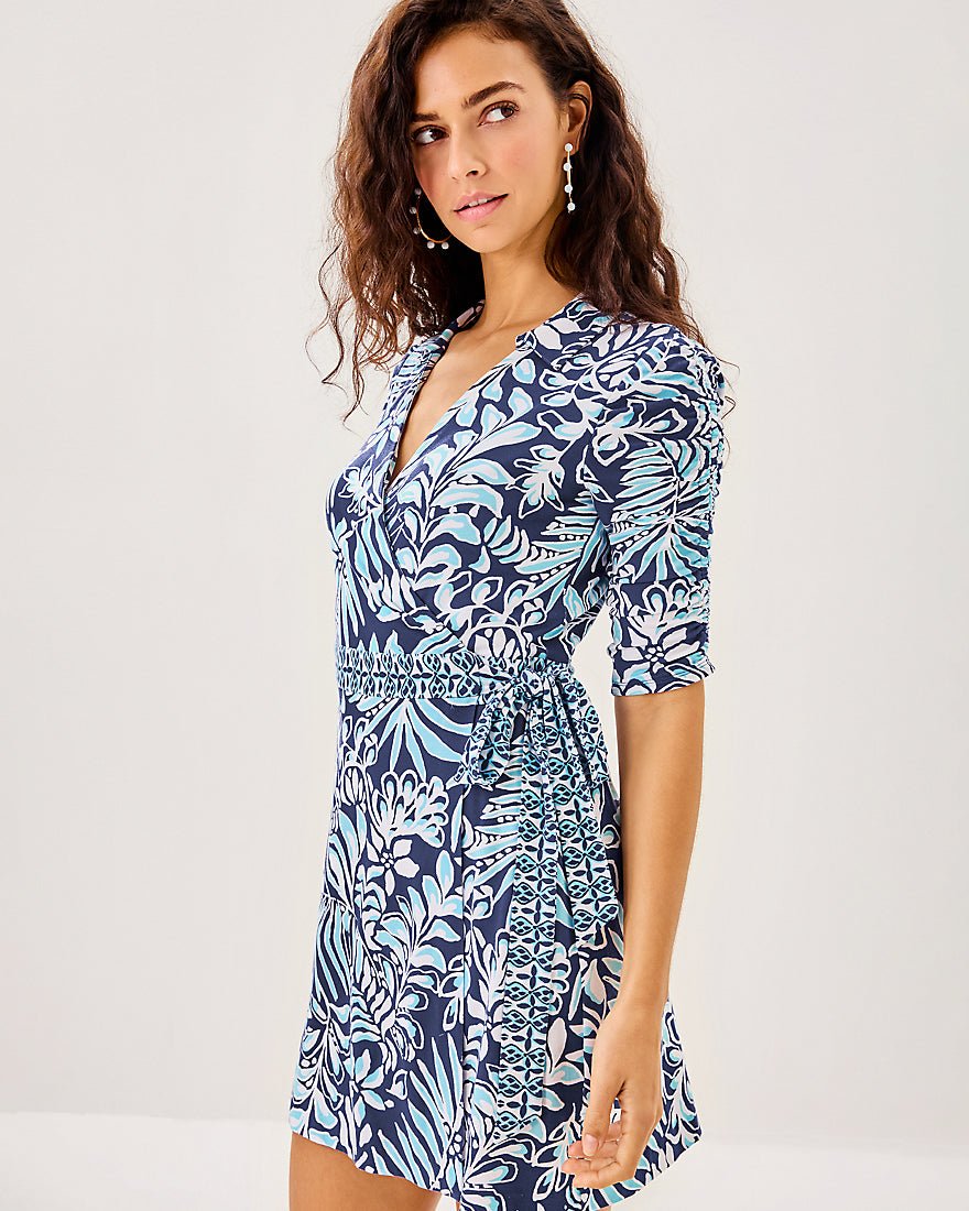 Ibby Skirted Romper - Sapphire Pool Summer Shorelines