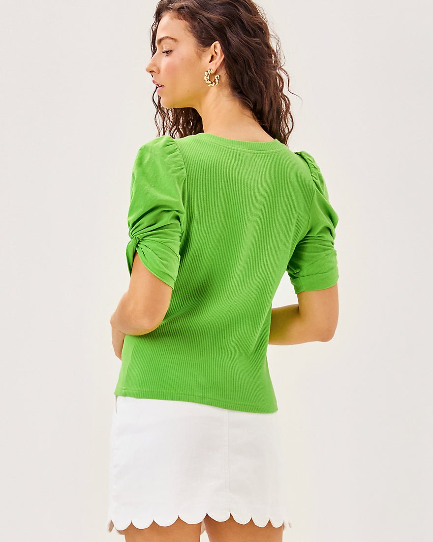 Igby Knit Top - Crocodile Green
