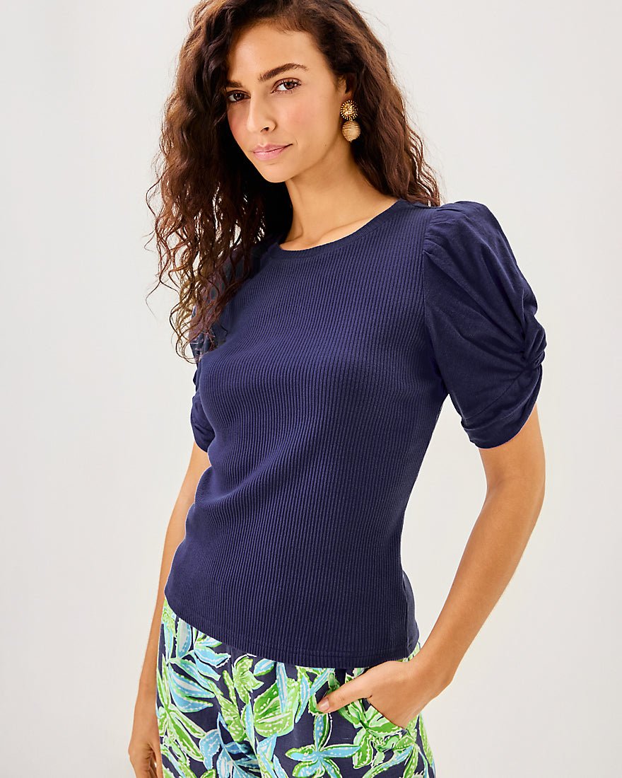Igby Knit Top - Sapphire Pool