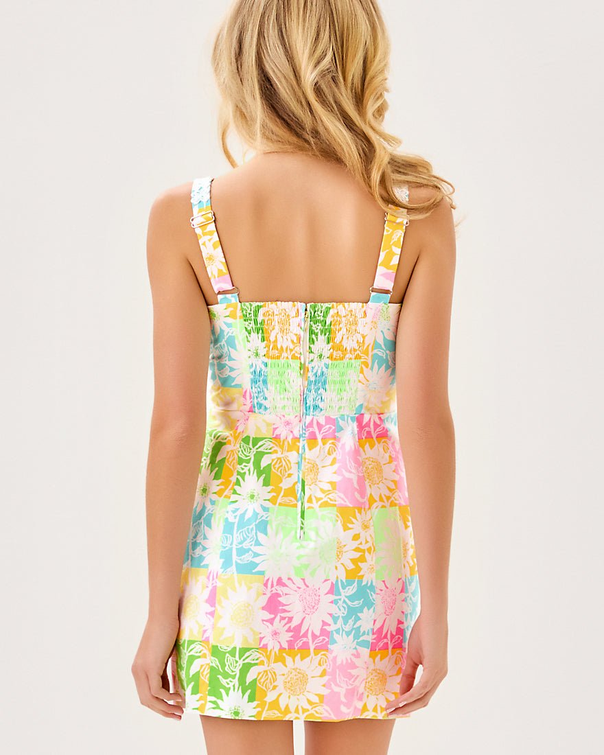 Isleen Skirted Romper - Multi Via Sunny Sunflowers