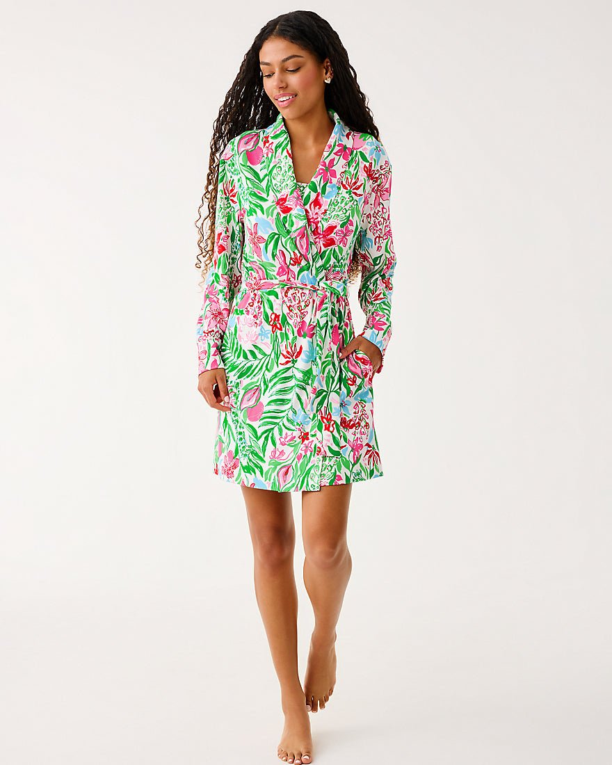 Janine Pj Robe - Multi Glowing Gardens