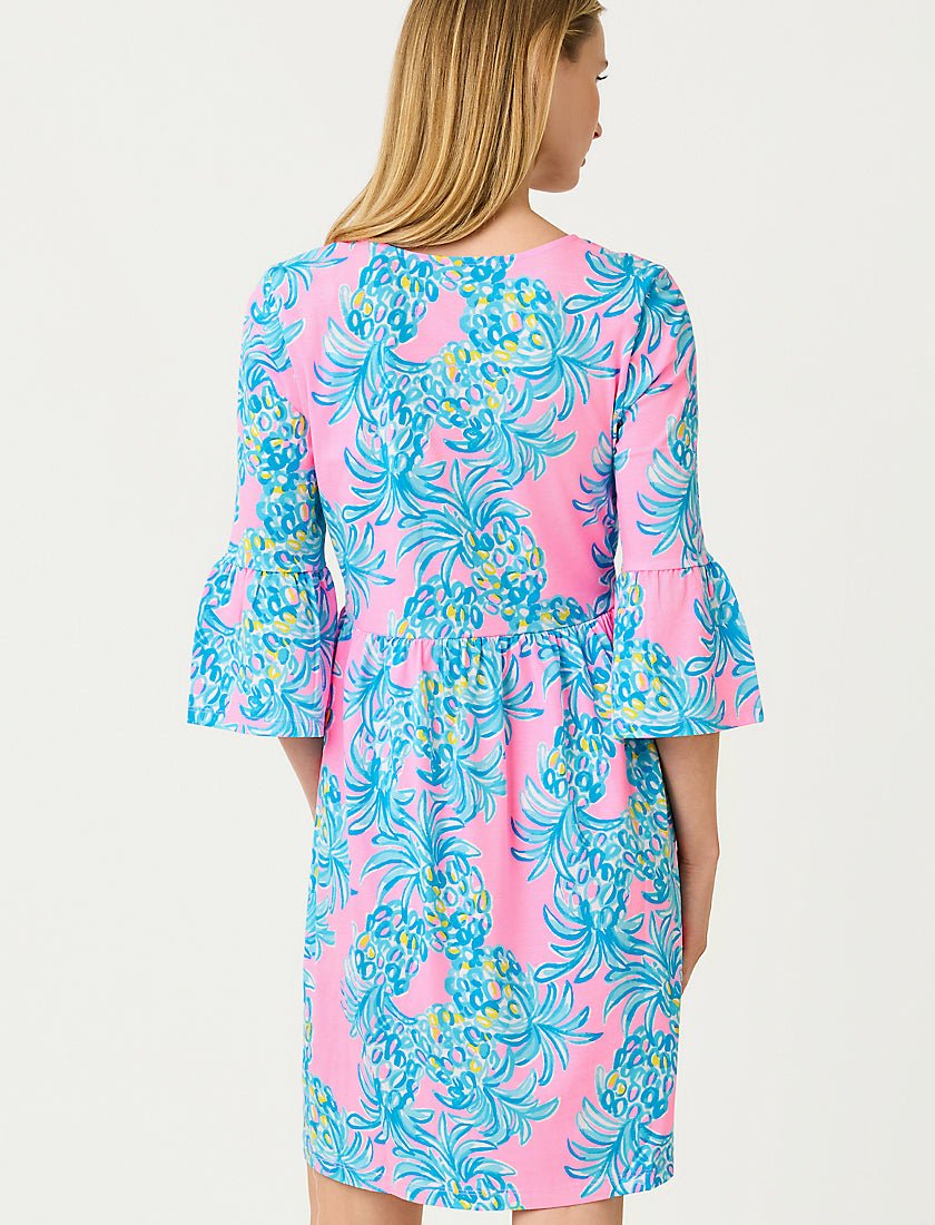 Jannie V Neck Three Sleeve Dress - Pelican Pink Beat The Heat