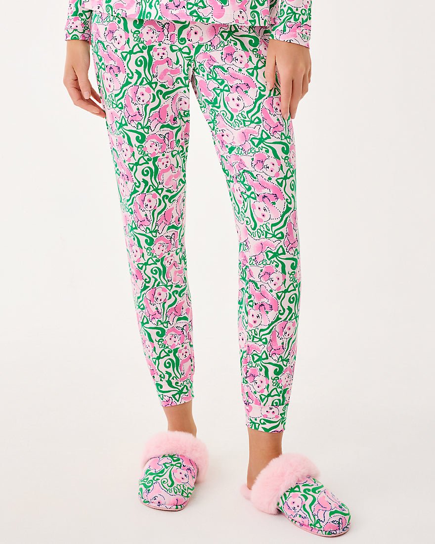 Jeffers Pj Pant - Pink Quartz Panda N Bows