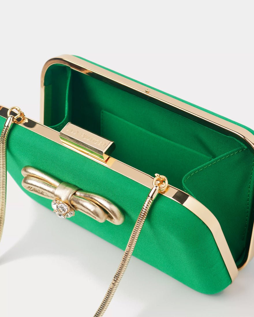 Jessy Bow Hard Clutch - Bamboo Green