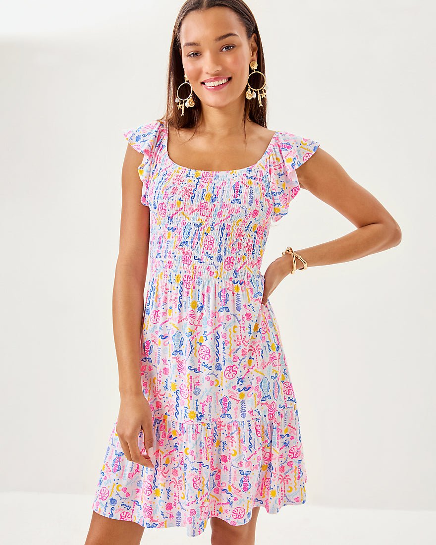 Jilly Smocked Dress - Multi Summer Serenade