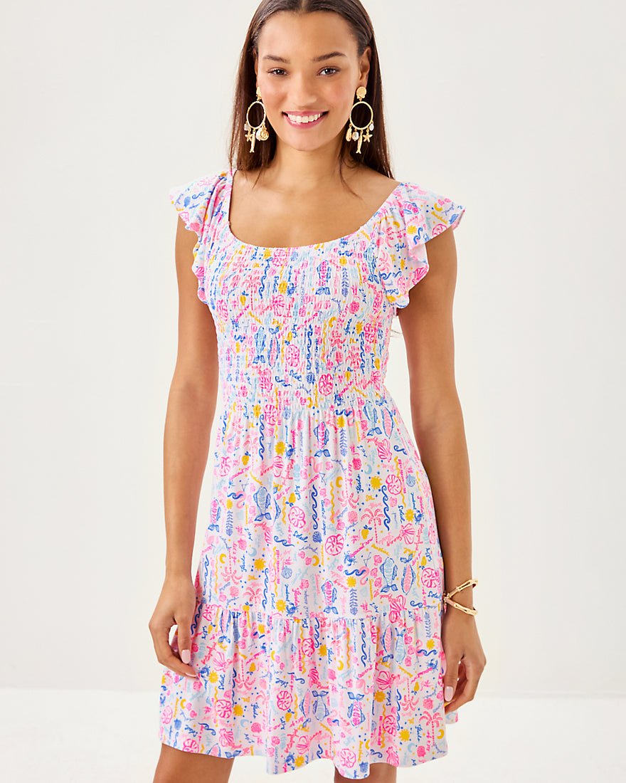 Jilly Smocked Dress - Multi Summer Serenade