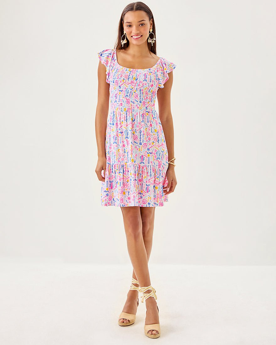 Jilly Smocked Dress - Multi Summer Serenade