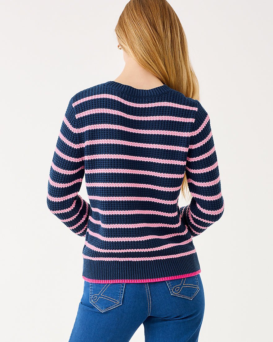 Jovienne Sweater - Low Tide Navy Shine Bright Stripe
