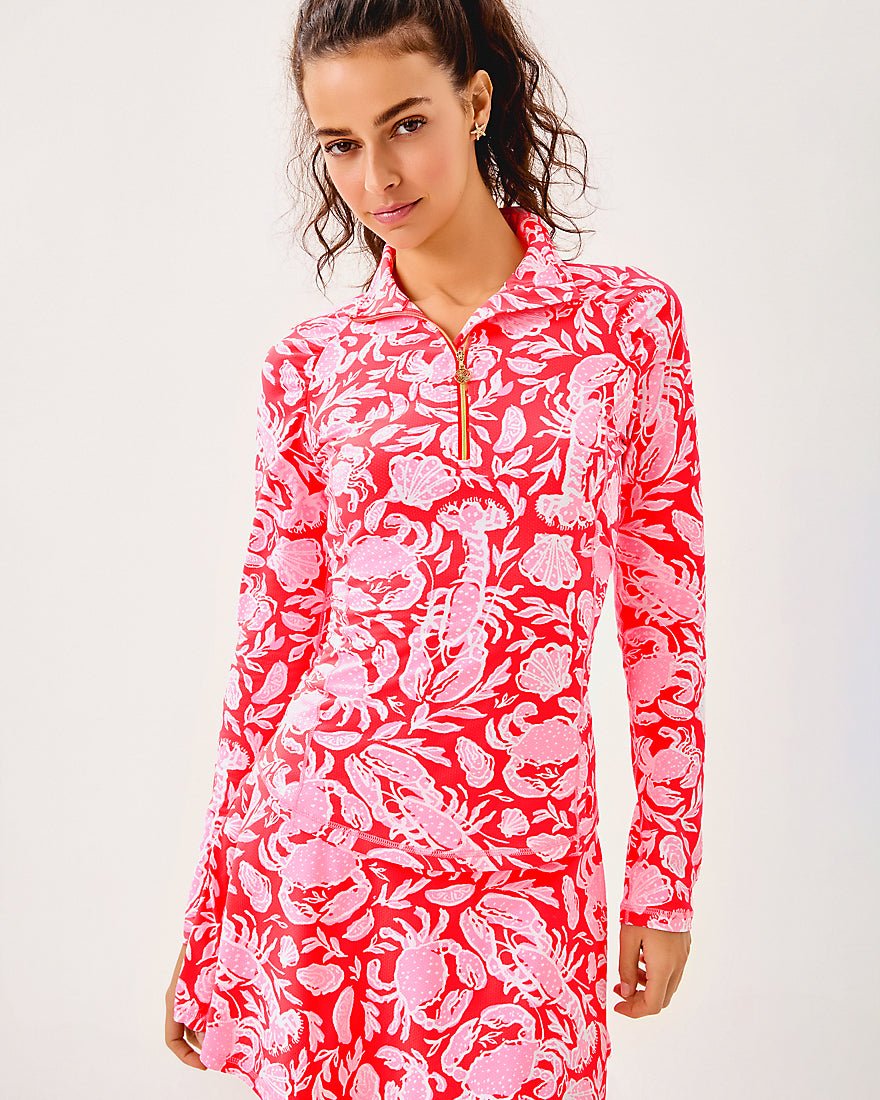 Justine Half Zip Upf 50 Plus - Cane Coral Crab Collab