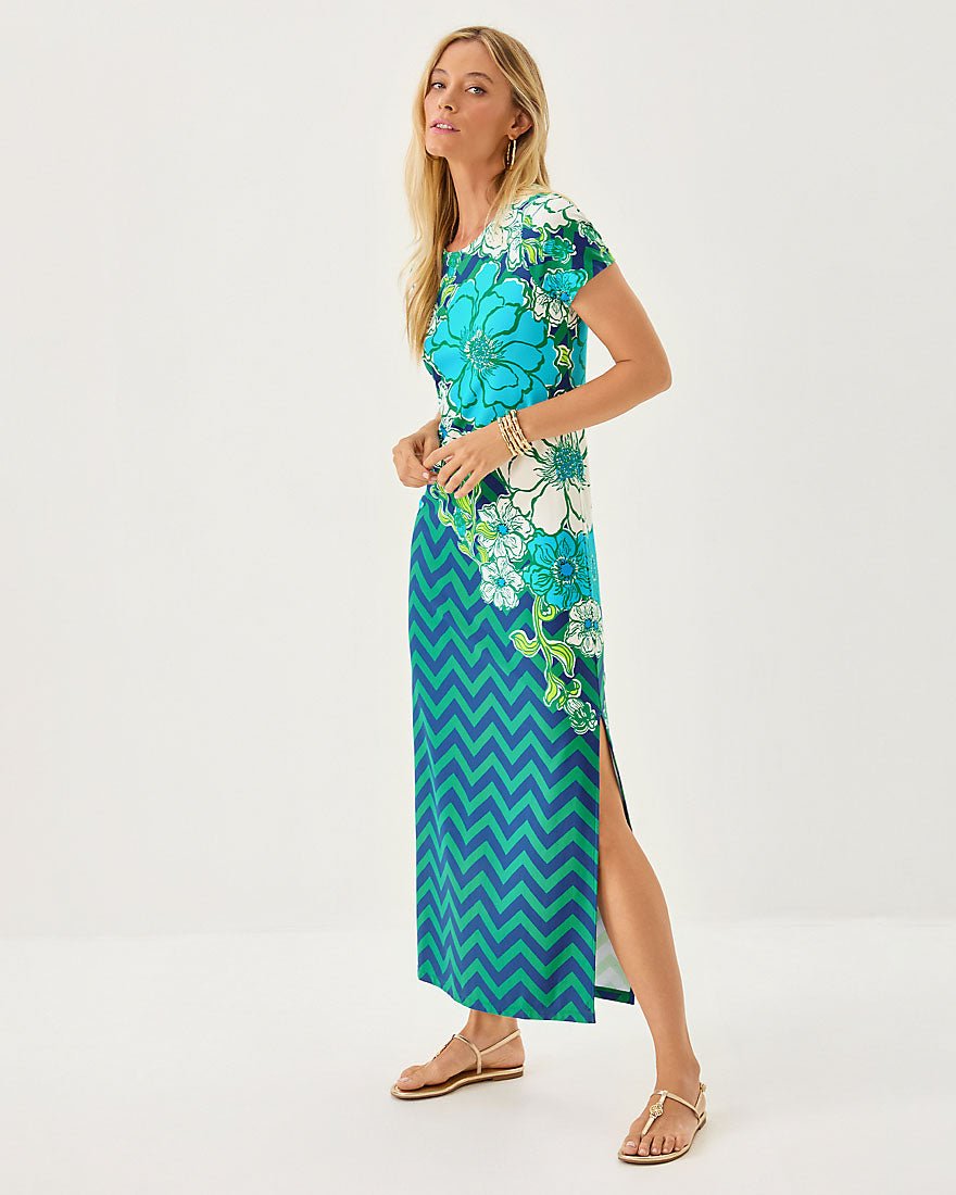 Kaden Upf 50 Plus Maxi Dress - Starlight Navy Chevs Kiss