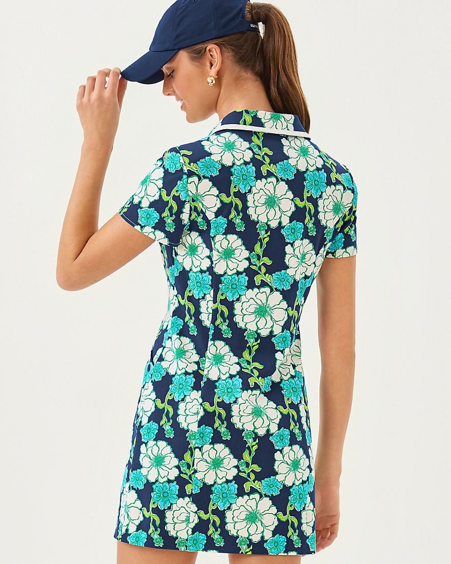 Kathy Short Sleeve Dress Upf 50 Plus - Low Tide Navy Go Big