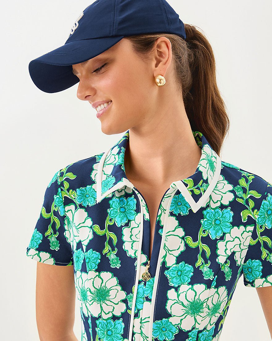 Kathy Short Sleeve Dress Upf 50 Plus - Low Tide Navy Go Big